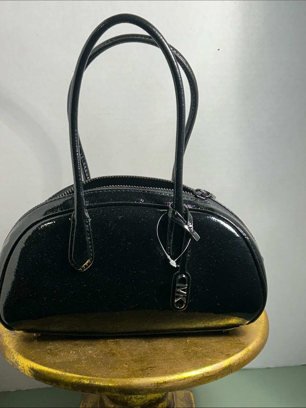 Michael Kors Black Patent Mini Dome Satchel